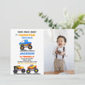 モンスタートラック誕生日招待状トラック写真 招待状 (スタンド正面)