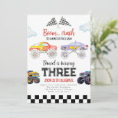 モンスタートラック誕生日招待状モンスタートラック 招待状 (スタンド正面)