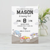 モンスタートラック誕生日招待状レーシングカー 招待状 (スタンド正面)