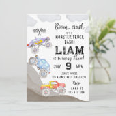 モンスタートラック誕生日招待状レーシングカー 招待状 (スタンド正面)