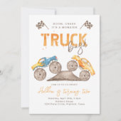 モンスタートラック誕生日招待状 |モンスタートラック 招待状 (正面)