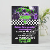 モンスタートラック誕生日招待状 招待状 (スタンド正面)