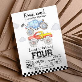 モンスタートラック誕生日招待状 招待状