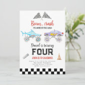 モンスタートラック誕生日招待状 招待状 (スタンド正面)