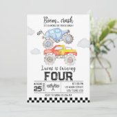 モンスタートラック誕生日招待状 招待状 (スタンド正面)