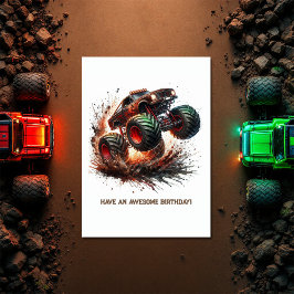 モンスタートラック誕生日 カード