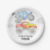 モンスタートラック誕生日 ペーパープレート (正面)