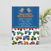 モンスタートラック誕生日 招待状 (スタンド正面)