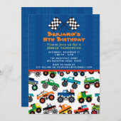 モンスタートラック誕生日 招待状 (正面/裏面)