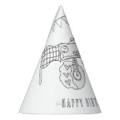 モンスタートラック誕生日 – 色あなた自身のパーティー帽子。 パーティーハット (左)