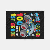 モンスタートラック警察の車100日の学校1st Gr フリースブランケット (正面(横))