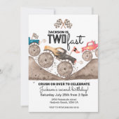 モンスタートラック2速誕生日招待状 招待状 (正面)