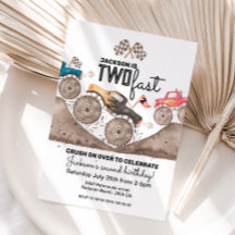 モンスタートラック2速誕生日招待状