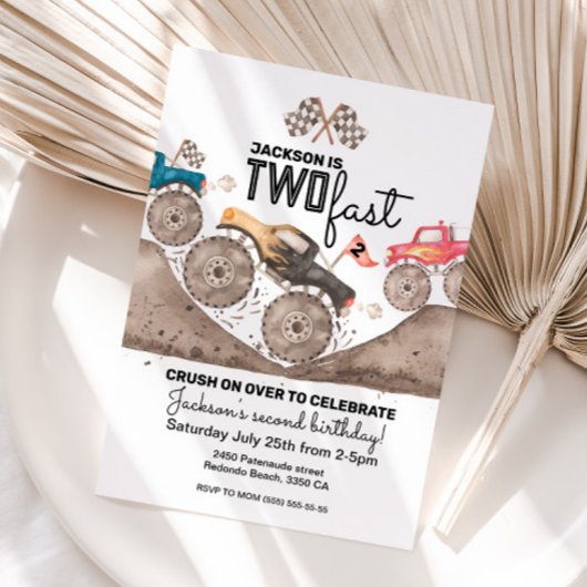 モンスタートラック2速誕生日招待状 招待状