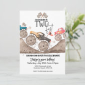 モンスタートラック2速2番目の誕生日招待状 招待状 (スタンド正面)