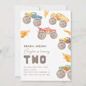 モンスタートラック2nd誕生日招待状 |トラック 招待状 (正面)