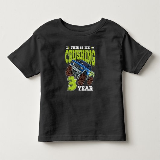 モンスタートラック3回目の誕生日 トドラーTシャツ (正面)