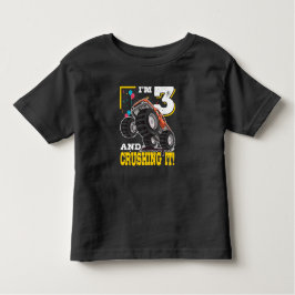 モンスタートラック3回目の誕生日 トドラーTシャツ