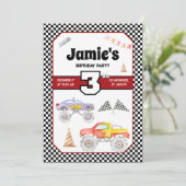 モンスタートラック3rd誕生日招待状 招待状 (スタンド正面)