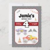 モンスタートラック4th誕生日招待状 招待状 (正面)