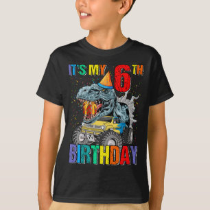 モンスタートラック6歳T型6誕生日ボーイモンズ Tシャツ