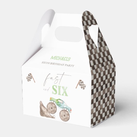 モンスタートラック6誕生日ゲーブルボックス フェイバーボックス (正面サイド)