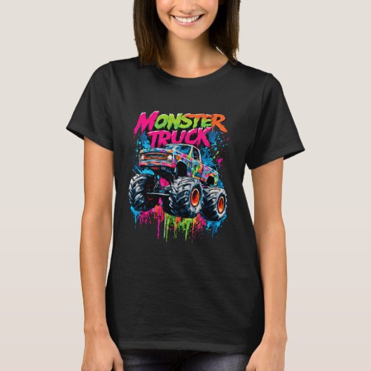 モンスタートラック カラフル グラフィティ Tシャツ (正面)