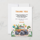 モンスタートラック ジャングルサファリ 男の子の誕生日 サンキューカード (正面)