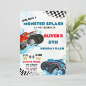 モンスタートラック スプラッシュ バースデー バッシュ パーティー 招待状 (スタンド正面)