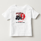 モンスタートラック スマッシュ 1歳の誕生日 トドラーTシャツ (正面)