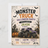 モンスタートラック ハロウィン お誕生日会 招待状 (正面)