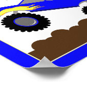 モンスタートラック（ブルー） カスタマイズされたベビーアートプリント ポスター (角)