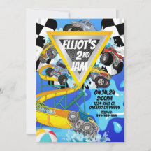 モンスタートラック プールパーティーバッシュ招待状