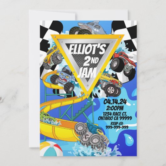 モンスタートラック プールパーティーバッシュ ご招待 招待状 (正面)