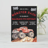 モンスタートラック モンスター祭り誕生日パーティー 招待状 (スタンド正面)