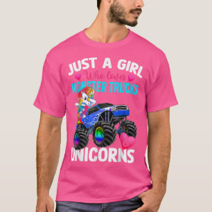 モンスタートラック&ユニコーン・パーを愛する女の子 Tシャツ