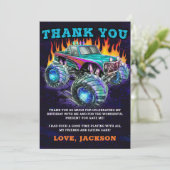 モンスタートラック ラリー ボーイ 誕生日 サンクス カード (スタンド正面)