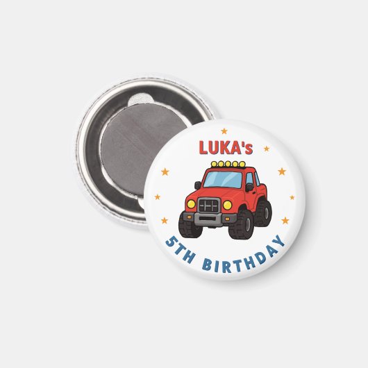 モンスタートラック 名前 年齢 誕生日 パーティー マグネット (正面/裏面)
