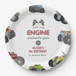モンスタートラック、男の子の誕生日(年齢問わず) ペーパープレート