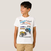 モンスタートラック 男の子 誕生日パーティー 家族/友達 Tシャツ (正面フル)