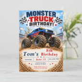 モンスタートラック 誕生日パーティー 招待状 (スタンド正面)