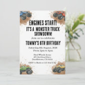 モンスタートラック 誕生日招待状 招待状 (スタンド正面)