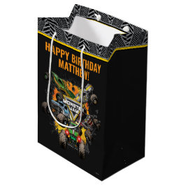 モンスタートラック 誕生日 ミディアムペーパーバッグ