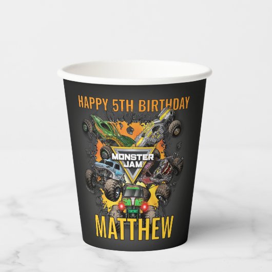 モンスタートラック 誕生日 紙コップ (正面)