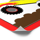 モンスタートラック（赤） カスタマイズされたベビーアートプリント ポスター (角)