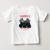 モンスタートラック 1歳の誕生日パーティー ベビーTシャツ (正面)