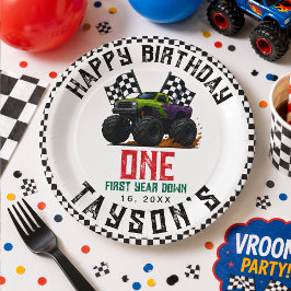 モンスタートラック 1歳の誕生日ブームパーティー ペーパープレート