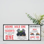 モンスタートラック 1歳誕生日チケット招待状 招待状 (スタンド正面)