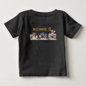 モンスタートラック 4歳誕生日Tシャツ ベビーTシャツ (裏面)
