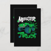 モンスタートラック。Tシャツプリント用イラストレーション 招待状 (正面/裏面)